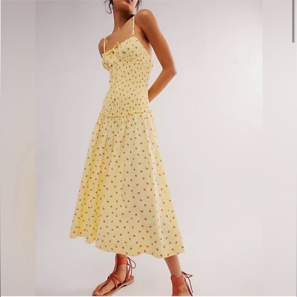 Free People Dresses & Skirts - NWT Free People Lavender Daze Smocked Sundress in Strawberry Lemon